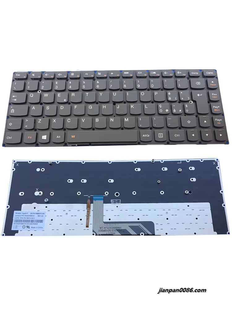 Picture of Original New Italy Language for Lenovo Ideapad yoga 4 pro Laptop Keyboard Backlit SN20H56014 PK130YV1A11