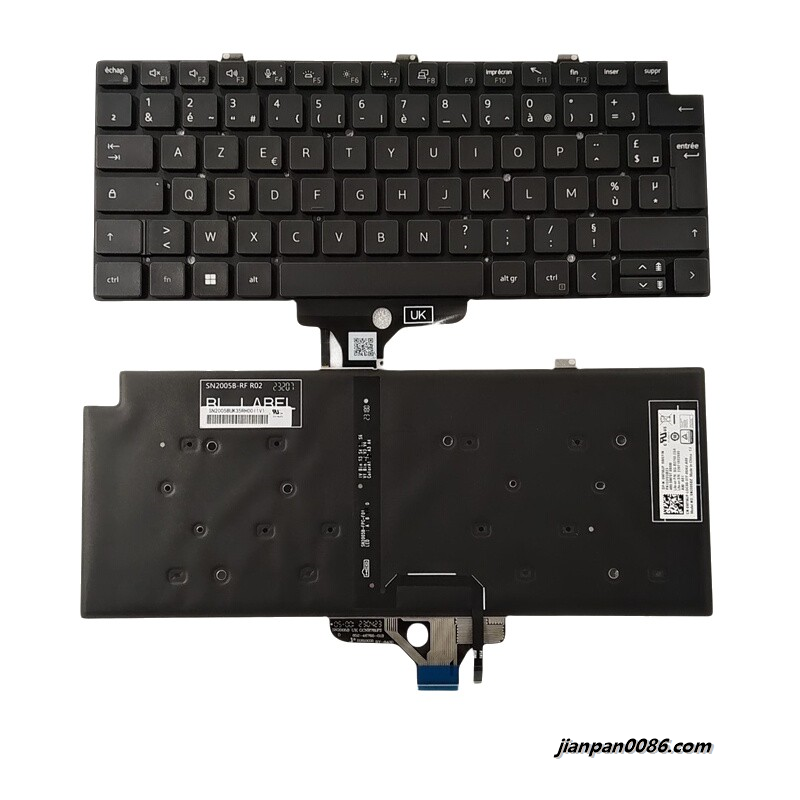 Picture of Original New French Layout For Dell Latitude 7320 Backlit Laptop Keyboard SG-B2750-2FA SN2005BZ PK133IV3B17 DP/N:0KX4RD A531
