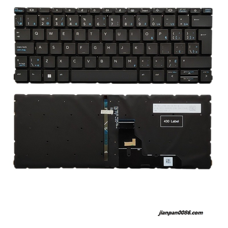 Picture of Original New CanadaFrench Language For HP 430 G8 Black Backlit Laptop Keyboard SG-A2170-87A SN9192BL S220