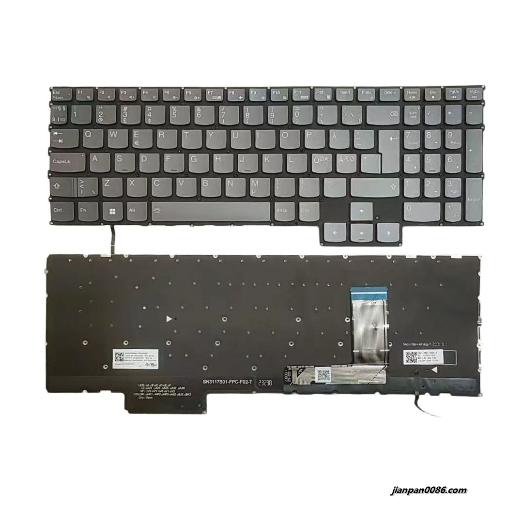 Picture of Original New NE NorthEurope Language For Lenovo Yoga Pro9 16 Backlit Grey Laptop Keyboard SG-B4300-79A SN3117B01 PK133X31A17 SN21K23300 C039