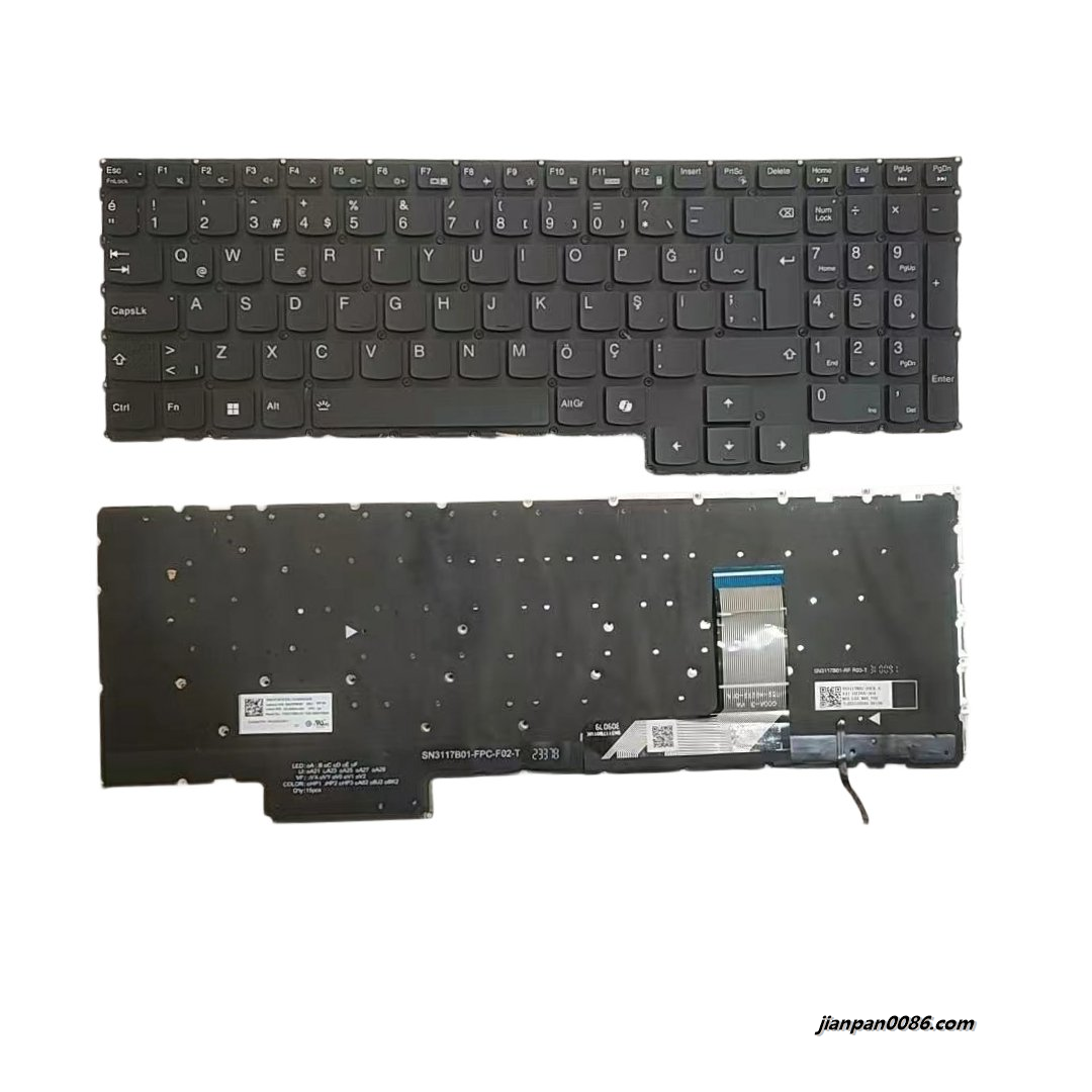 Picture of Original New Turkey Language For Lenovo Yoga Pro 9 16 Backlit Black Laptop Keyboard SG-B8530-28A SN3117B2A PK133X31M13 Lenovo P/N:SN21P29197 C041