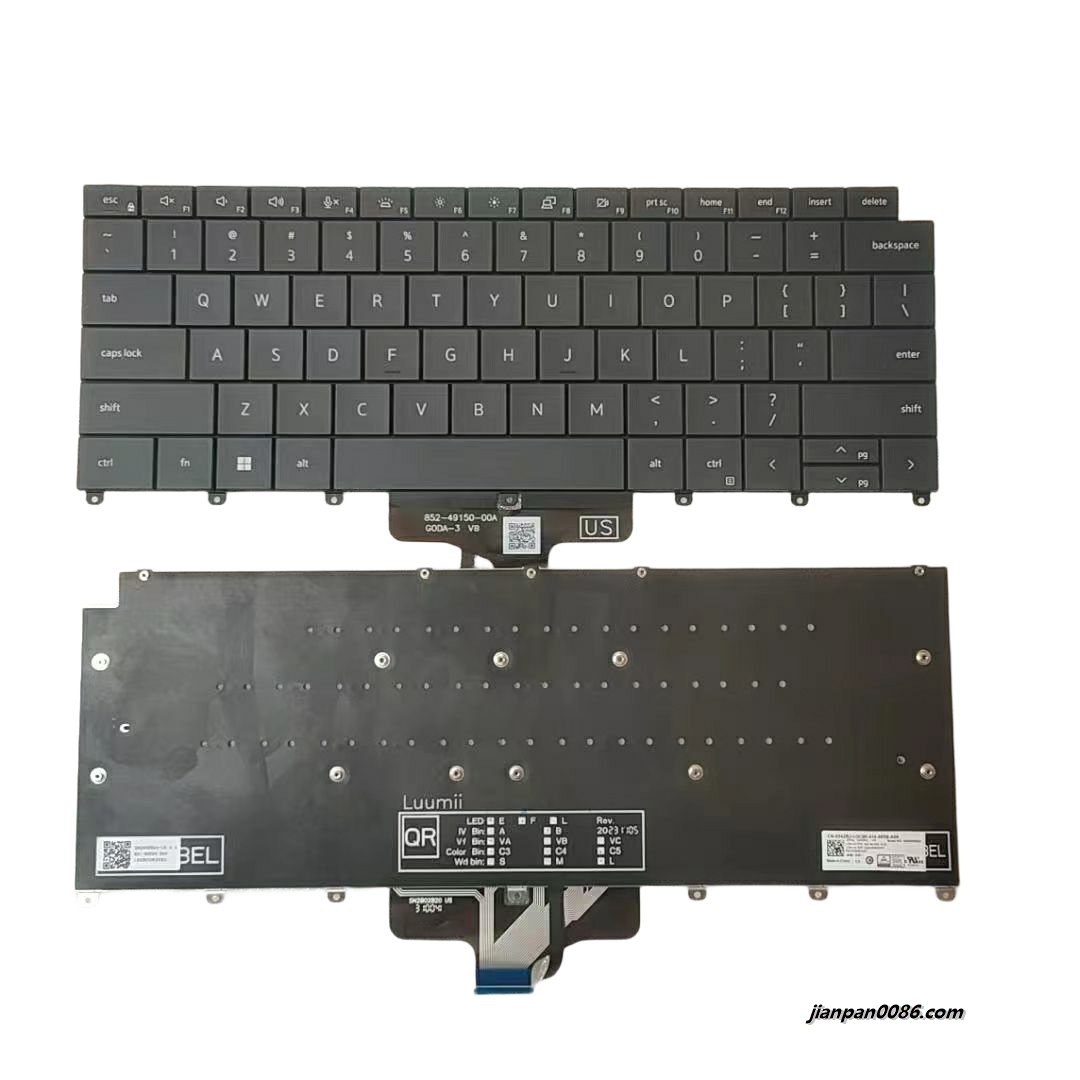 Picture of Original New US Language For Dell Latitude 9440 Black Backlight Laptop Keyboard SG-B1230-XUA SN2B02B20 PK137492A00 DP/N:0242RJ C034