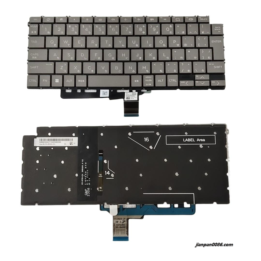 Picture of Original New Japanese Layout For HP 14-EU Backlit Grey Laptop Keyboard SG-B5300-2VA SN1B62B10 A836