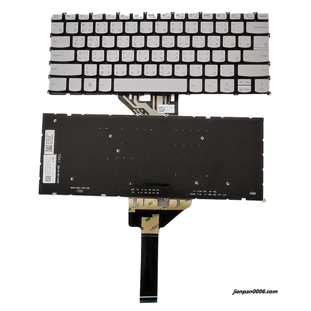Picture of Original New For Lenovo Xiaoxin Pro14 TW Layout Backlight Silver Laptop Keyboard SG-2480-XMA SN3A11B02 S268