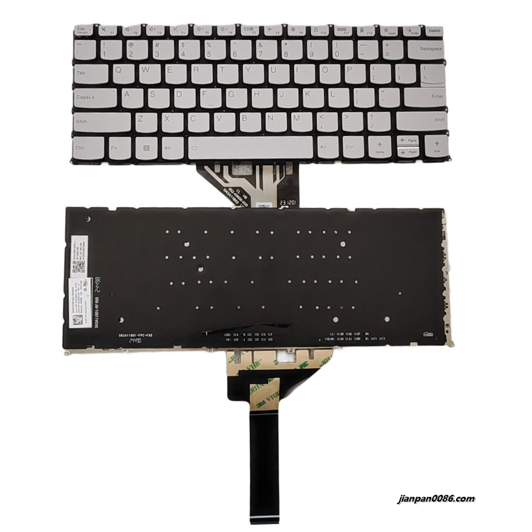 Picture of Original New US Layout For Lenovo Xiaoxin Pro14 Backlight Silver Laptop Keyboard SG-2480-XUA SN3A11B02 S270