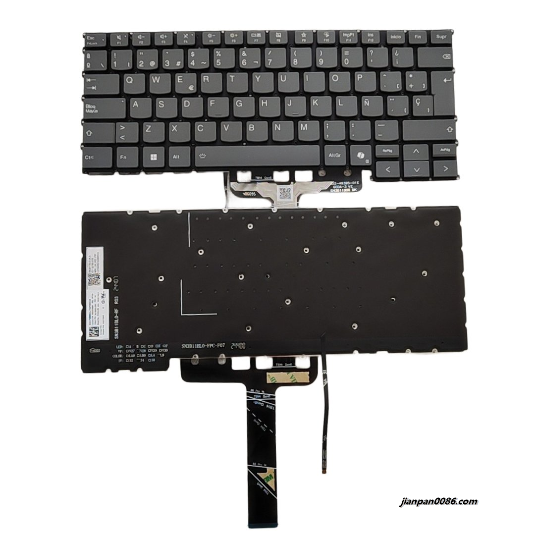 Picture of Original New Spanish Layout  For Lenovo Xiaoxin Pro14 Grey Backlight Laptop Keyboard SG-B8920-2EA SN3A11BL4 S299