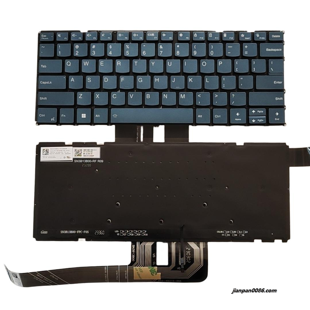 Picture of Original New US Language For Lenovo Yoga Pro7 Backlit Blue Laptop Keyboard SG-A9080-XUA SN3B13BT0 PK132YE3B00 S323 
