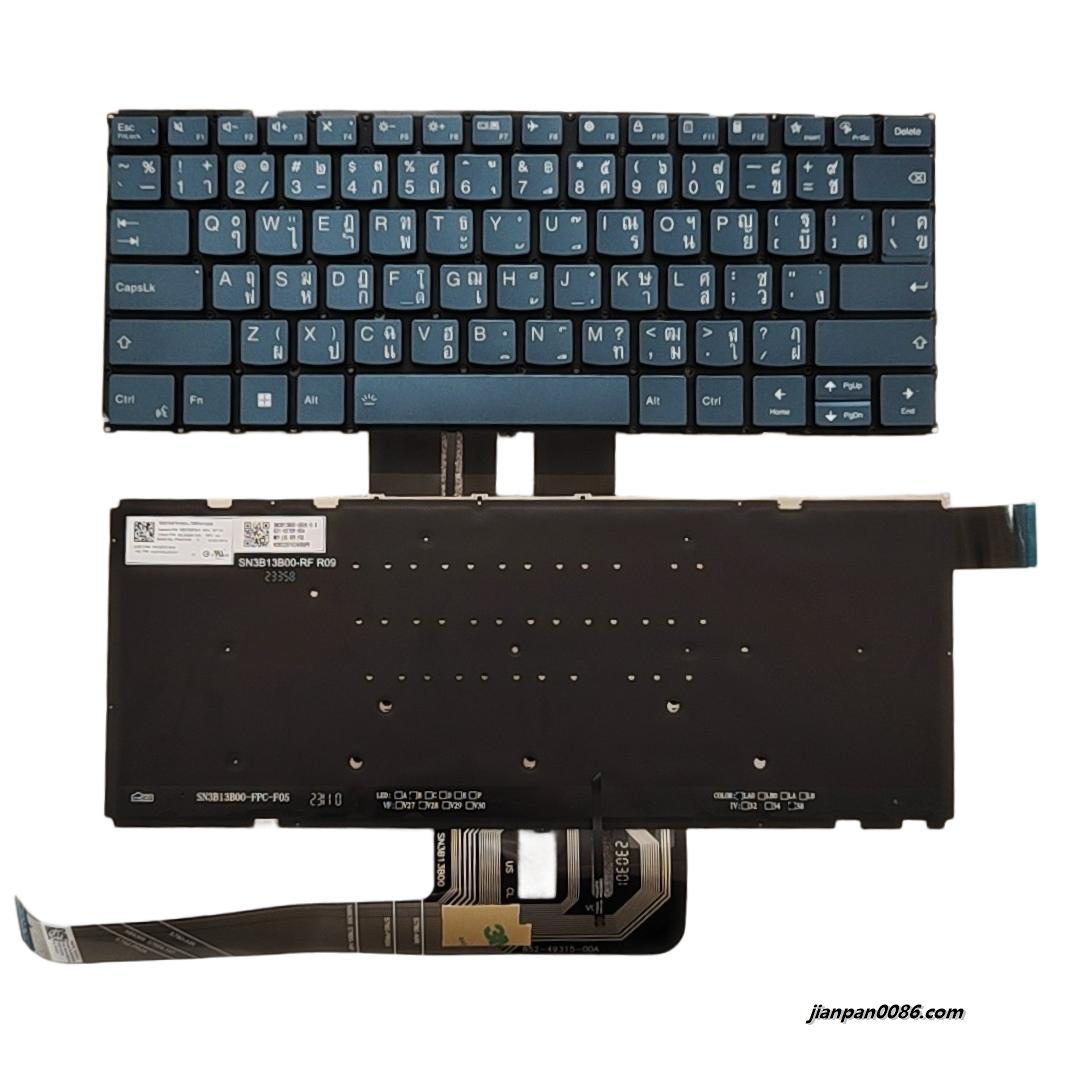 Picture of Original New Thailand Language For Lenovo Yoga Pro7 Backlit Blue Laptop Keyboard SG-A9080-33A SN3B13BT0 PK132YE3B09 S329