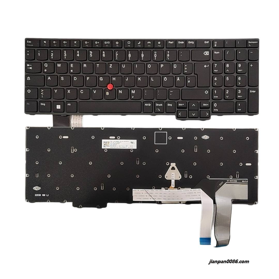 Picture of Original New Germany Language For Lenovo Thinkpad T16 NBacklit Laptop Keyboard SG-B1460-2DA PK132D62A12 SN3103 FRU NO.5N21D93734 S245