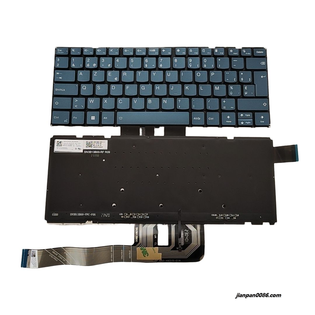 Picture of Original New Belgium Layout  For Lenovo Yoga Pro7 Blue Backlight Laptop Keyboard SG-A9080-2JA SN3B13BT0 PK132YE3B23 S331