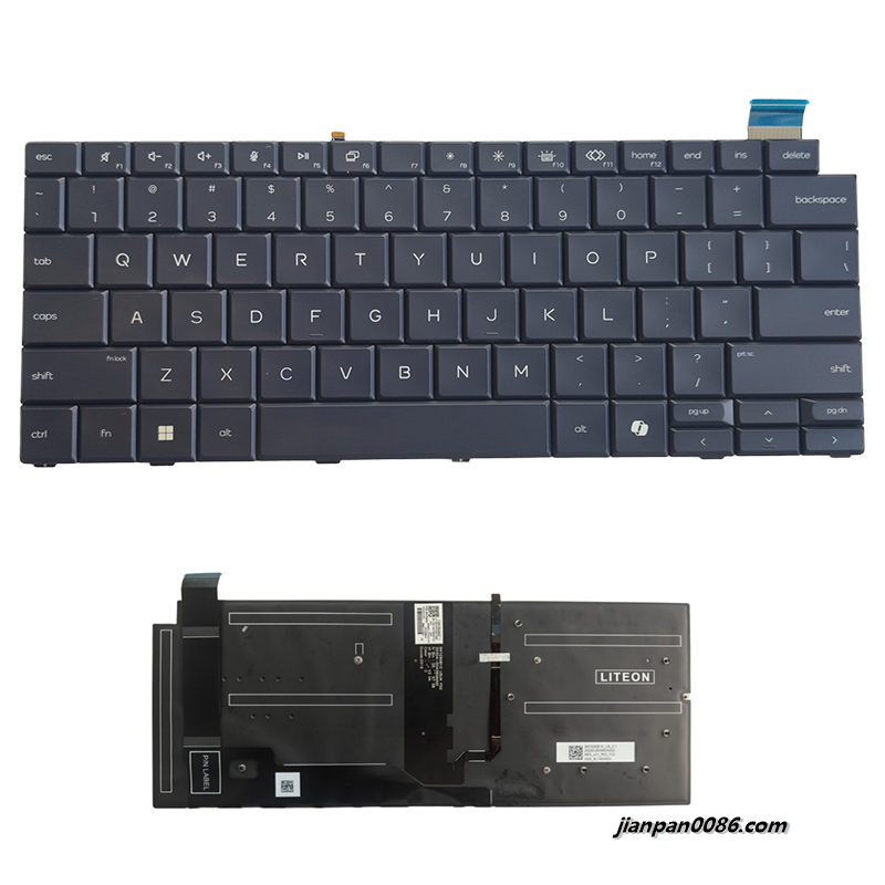 Picture of Oraginal New US Language For LITEON SN1E90B10 Cyan AI Backlit Laptop Keyboard 913B1-003120A0XU 6037B0307101 1PHK