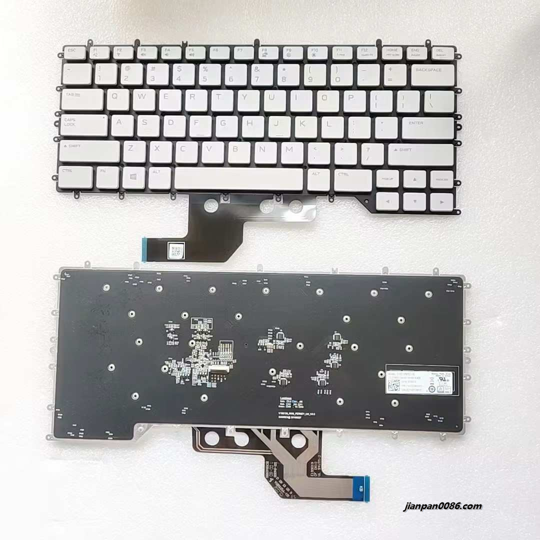 Picture of Original New US Layout For Dell Alienware M15 R2 R3 Backlight White Laptop Keyboard V185125BS2 PK132VR2D00 DP/N:0T86P3