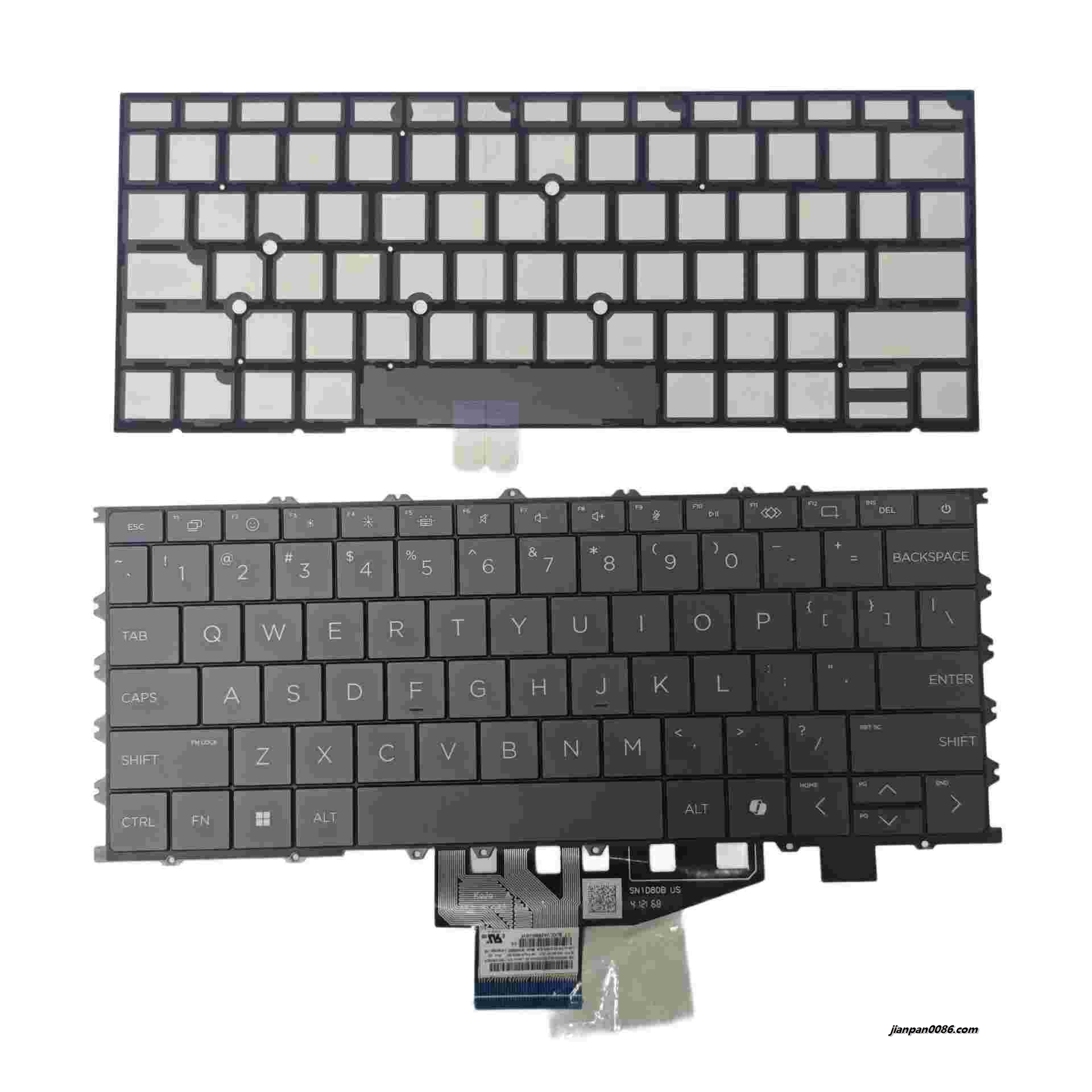 Picture of Original New US Language For HP OmniBook X 14 inch AI 14-FE Black Backlight Laptop Keyboard SG-C1640-XUA E928 SN1D80B30 P/N:P19556-001 E928 HK