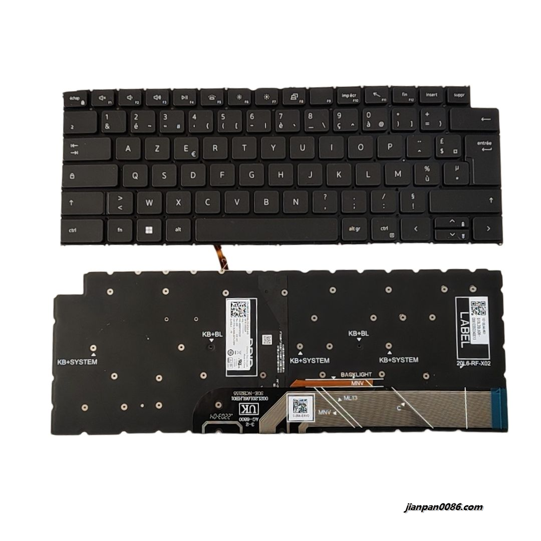 Picture of Original New French Layout For DELL 3420 Backlit Black Laptop Keyboard DLM20L66F0J728W DP/N048GGR S409