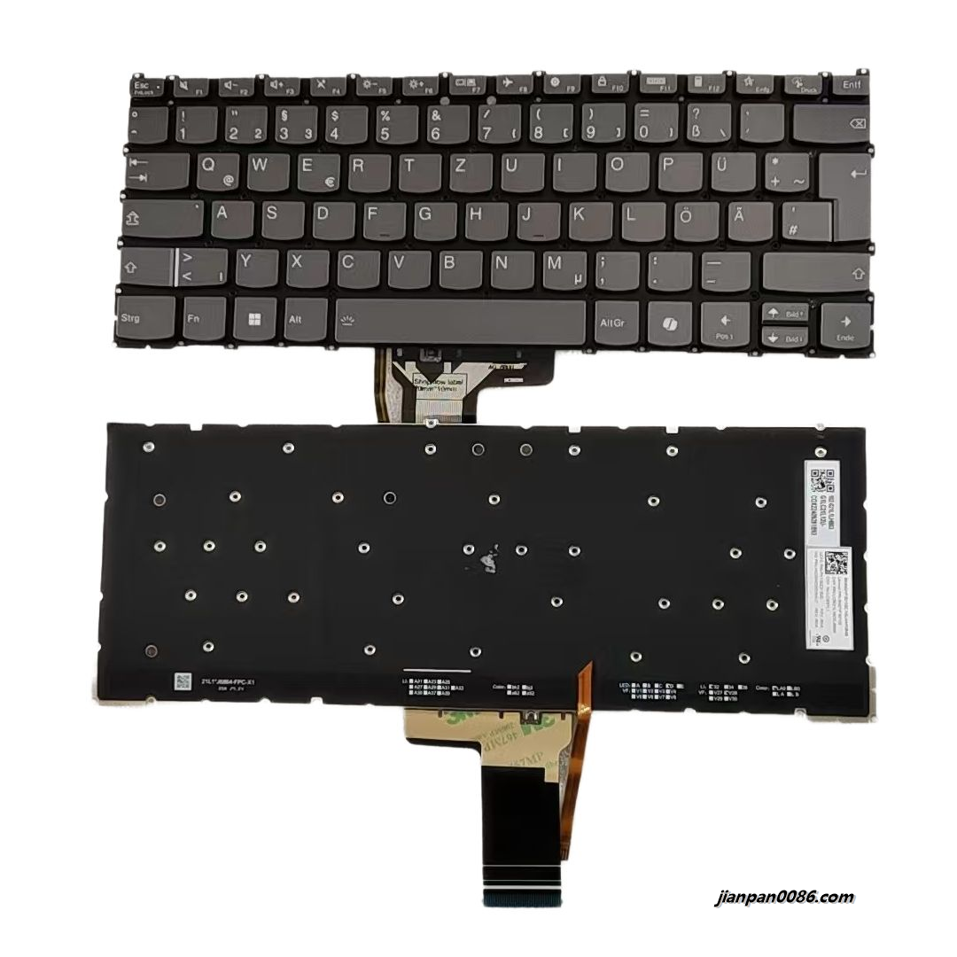 Picture of Oraginal New Germany Layout For Lenovo Slim 3 14 Backlit AI Laptop Keyboard LCM21LD0J6866 SN21P30102 PK132Z21B20 S410