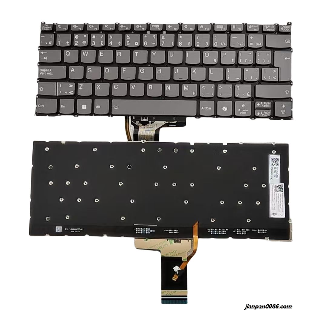 Picture of Oraginal New CanadaFrench Layout For Lenovo Slim 3 14 Backlit AI Laptop Keyboard LCM21L16CUJ6866 SN21P30167 PK132Z21B17 S410