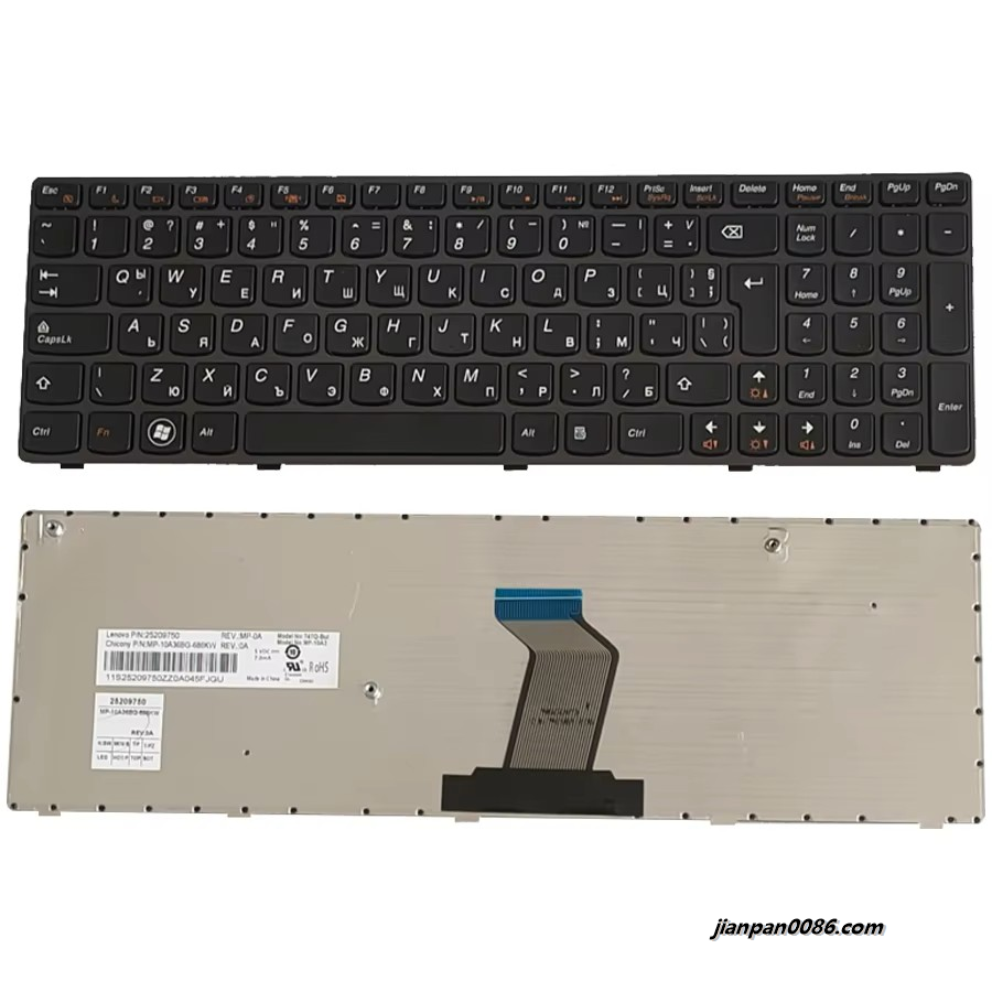 Picture of Oraginal New for Lenovo Z570 V570 V570C V575 Z575 B570 B570A B570E V580C B570G B575 B575A B575E B590 B590A BUL Language Laptop Keyboard FRU 25209775  T4TQ-BUL