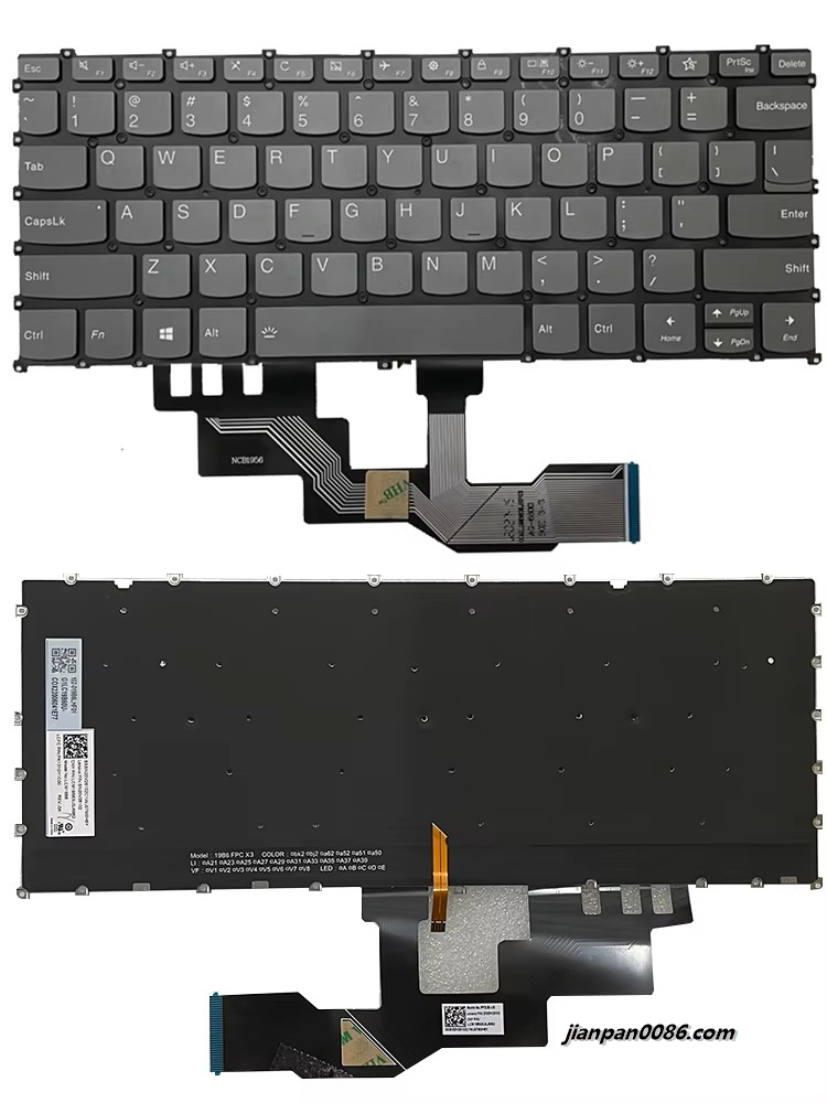 Picture of Oraginal New For Lenovo Air pro13 2019 US Language Backlit Grey Laptop Keyboard PK131GY1C00 SN20V28102 LCM19B63USJ6862 S075