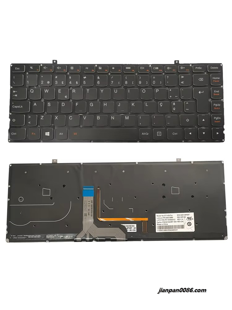 Picture of Original New Portugal Language For Lenovo Yoga 2 Pro 13 Black Backlit Laptop Keyboard 25212855 PK130S92A12 1PE76