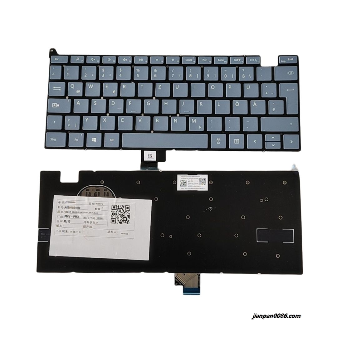 Picture of Original New Germany Language For Microsoft Surface Laptop Go 1943 12.4 Sky blue Keyboard 2H-ACYUGMQ10711 S402