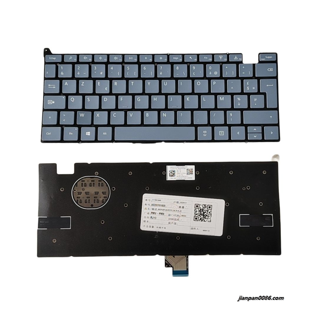 Picture of  Original New French Language For Microsoft Surface Laptop Go 1943 12.4 Sky blue Keyboard 2H-ACYFRQ10711 S402