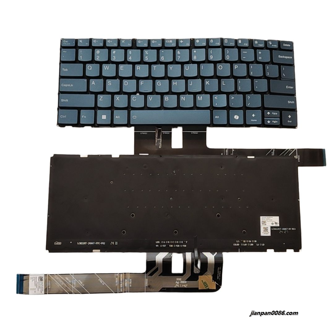Picture of Original New US Language For Lenovo Yoga Slim 7 Backlight Blue Laptop Keyboard LCM22H73USJ686F SN21P41071 S401