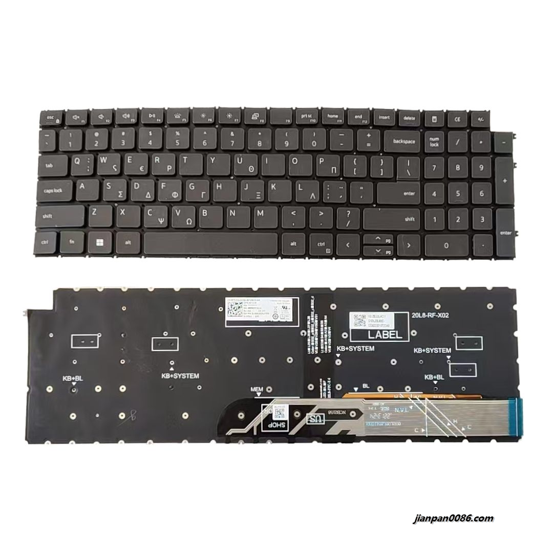 Picture of Original New Greece Layout For Dell 3520 7590 Backlit Laptop Keyboard DLM20L86TQJ728W   DP/N0CVJG7 S409