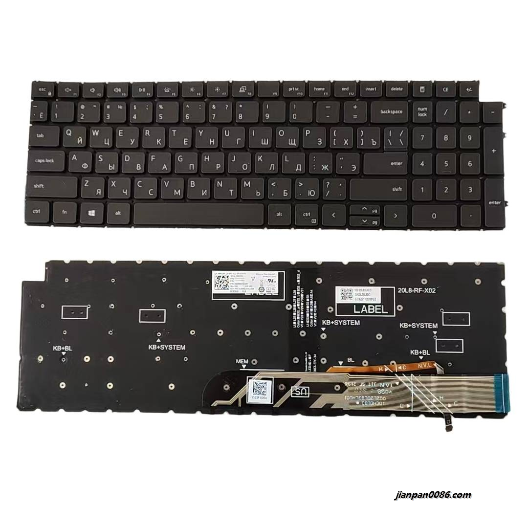 Picture of Original New Russian Language For Dell 3520 7590 Black Backlight Laptop Keyboard DLM20L83SUJ728W DP/N:05RX2W S415