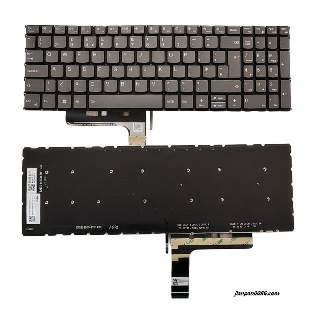 Picture of Original New UK  Language For Lenovo Yoga Pro 9 16 Gray Backlit Laptop Keyboard SG-B4610-2BA SN3B14B00 PK133032A12 S321