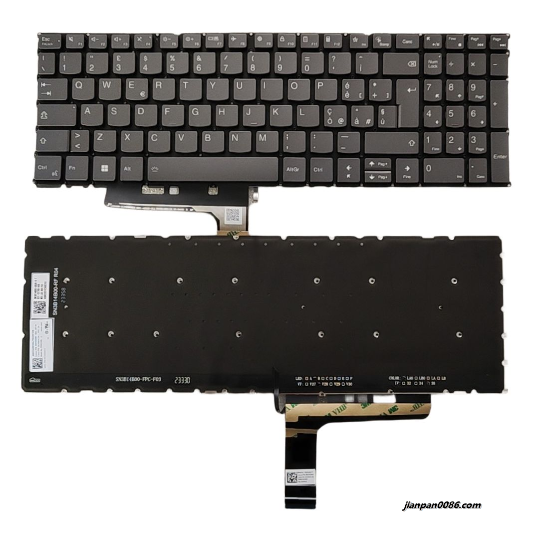 Picture of Original New Italy Language For Lenovo Yoga Pro 9 16 Gray Backlit Laptop Keyboard SG-B4610-2IA SN3B14B00 PK133032BA13 S306