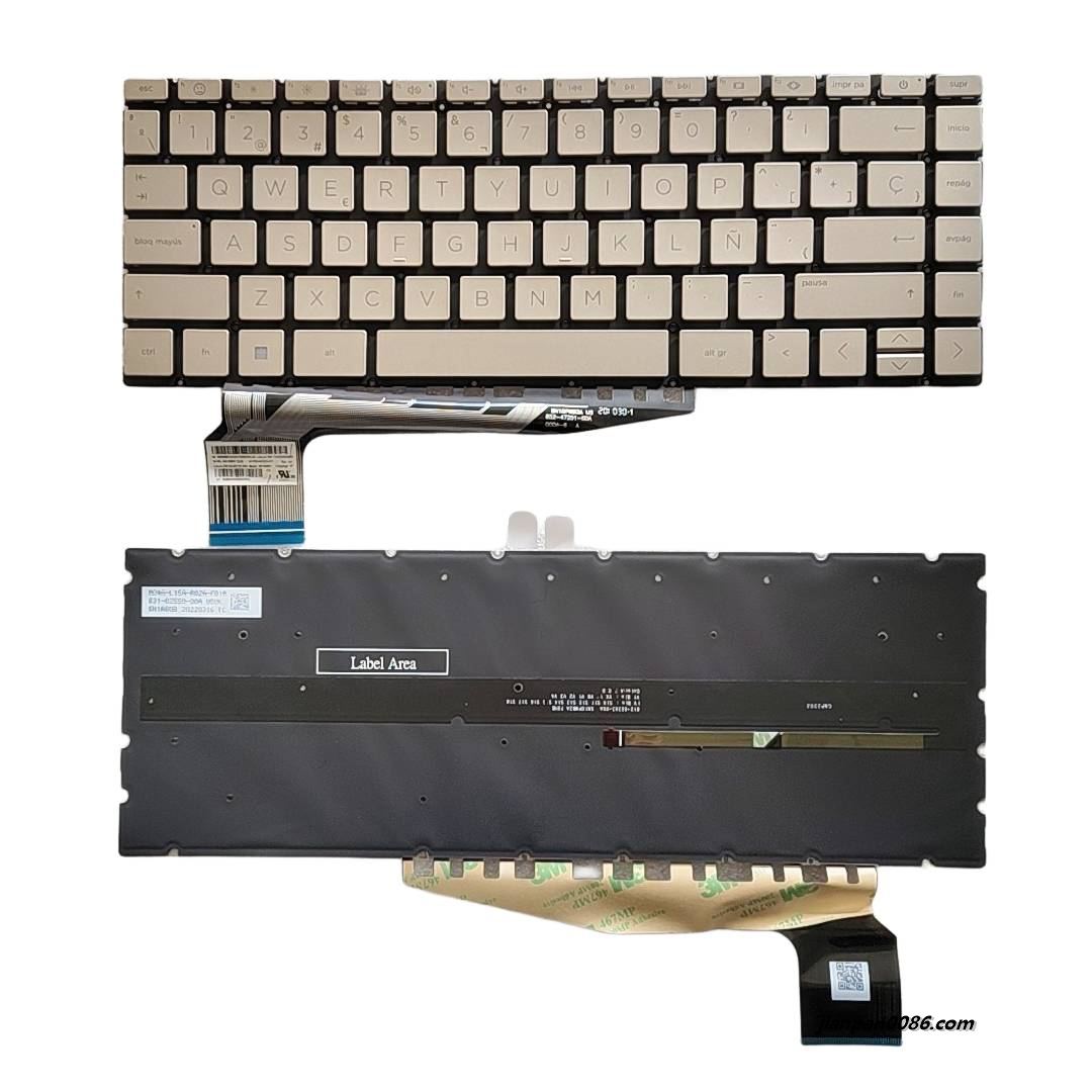 Picture of Original New Spanish Layout For HP Pavilion 13-be Gold Backlit Laptop Keyboard SG-B2130-XEA SN1A80B1 S241