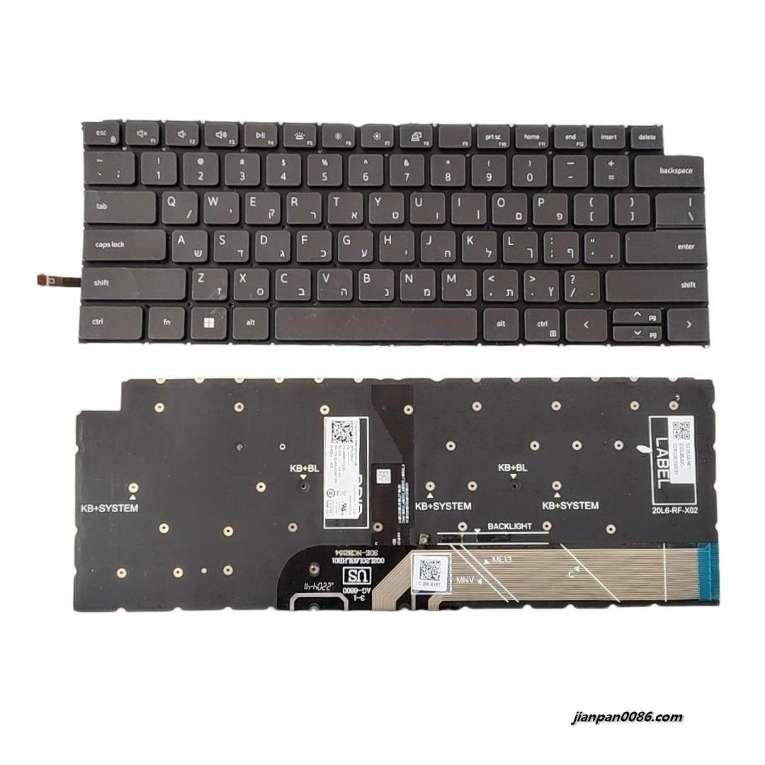 Picture of Original New Hebrew Language For Dell 3420 7490 Black Backlight Laptop Keyboard DLM20L63HBJ728W DP/N:03P9X7 S414 