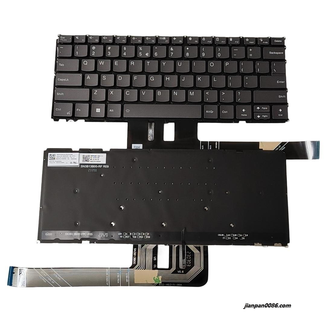 Picture of Original New USI Layout For Lenovo Yoga Pro7 Grey Backlight Laptop Keyboard SG-A9071-XUA SN3B13B00 PK132YE3A03 S461