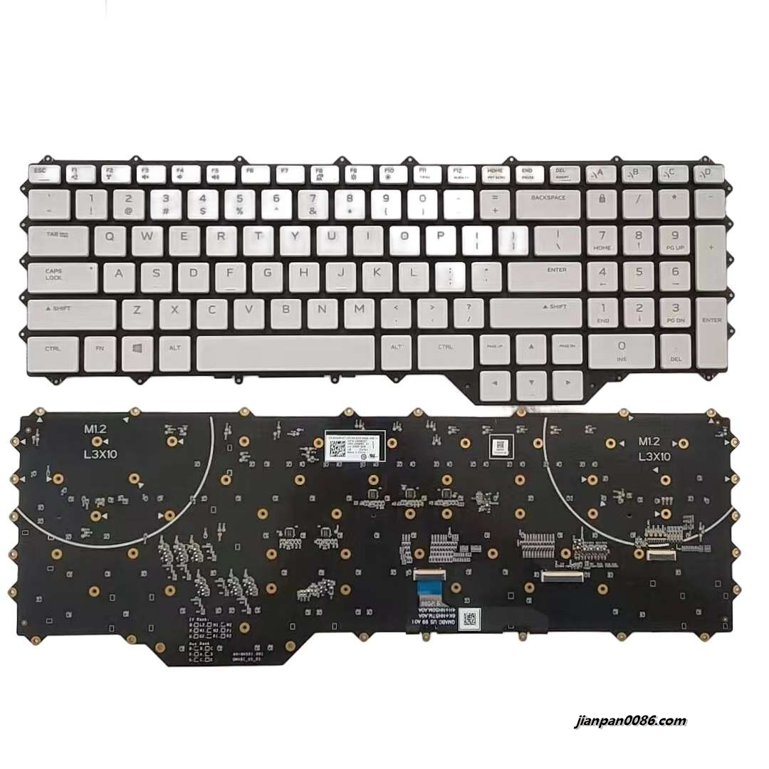 Picture of Oraginal New US Layout For Original Dell Alienware 17 R1 Backlight White Laptop Keyboard PK132RE1B00 0WM5WT 17141 2PTDH9725