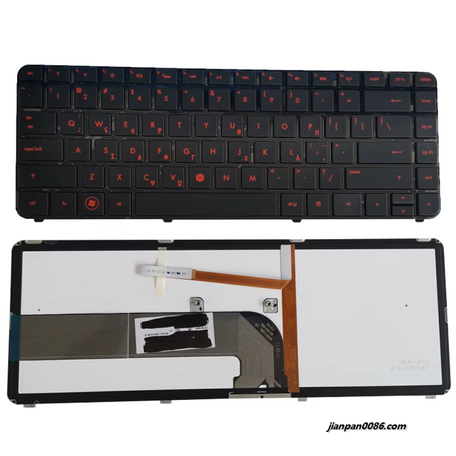 Picture of NEW For HP  DM4-3000 DM4-3100 DM4t-3000 DV4-3000 DV4-3100 DV4-3200 GK Language Laptop Keyboard with Frame & Backlit red Word SN8103BLR