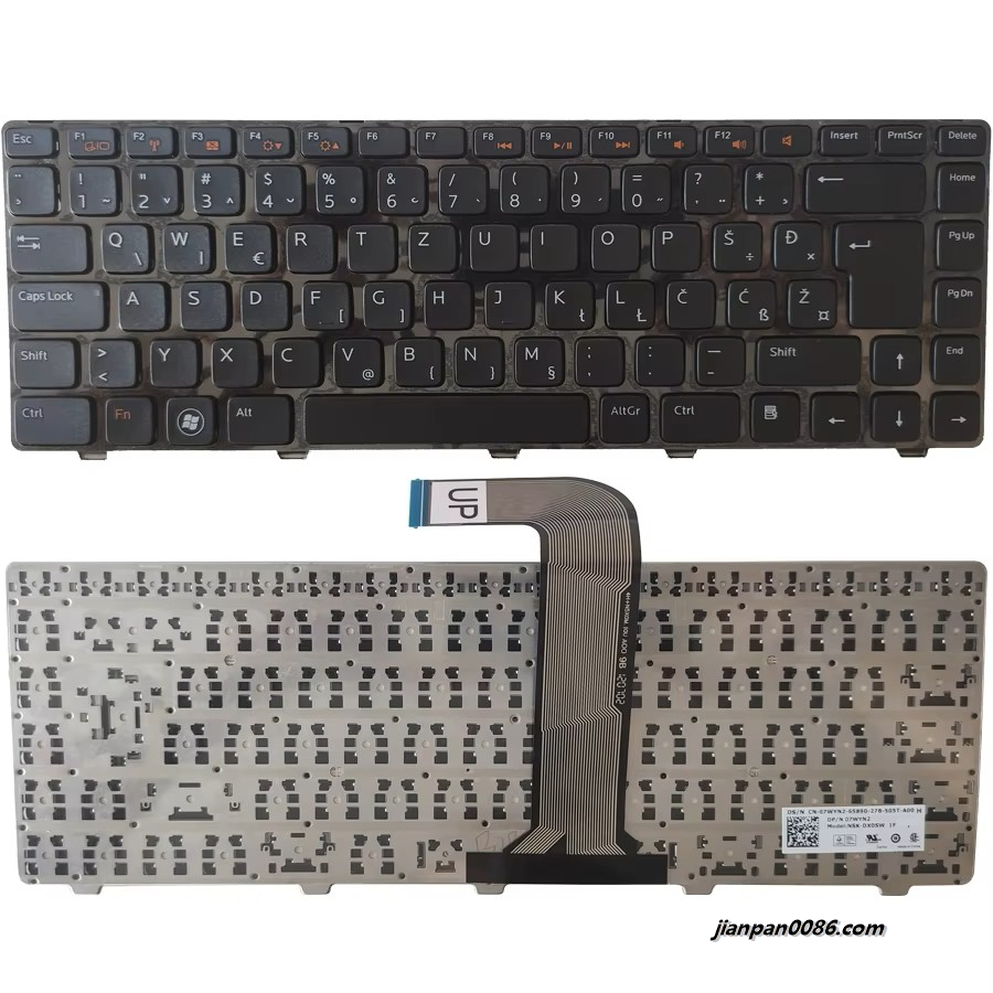 Picture of Original New Slovenia/Yugoslavia Language For DELL N4110 Black Laptop Keyboard Model NSKDX0SW12PE37