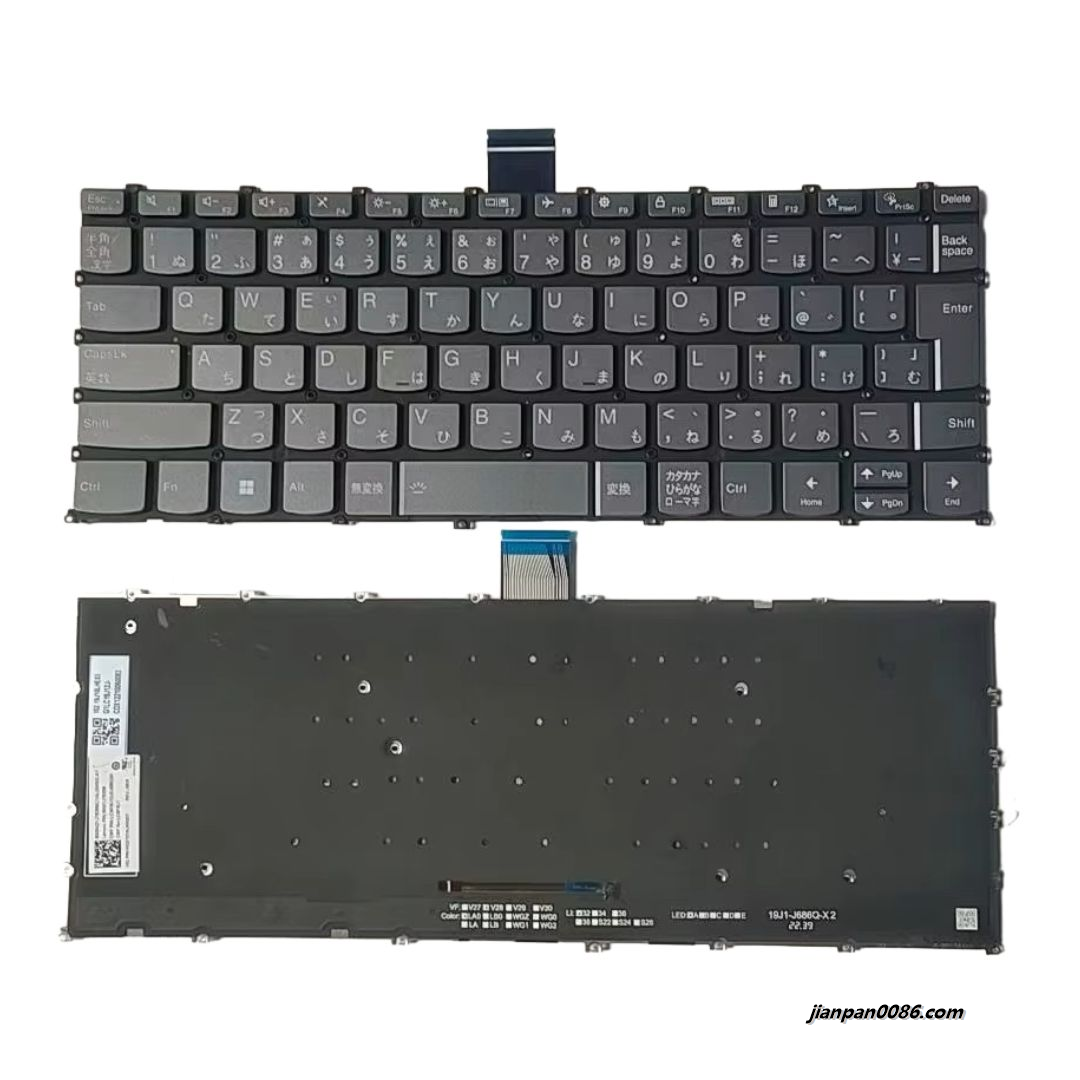 Picture of Original New Japanese Language For Lenovo Air 14 Backlit Grey Laptop Keyboard LCM19J10J0J686QW SN21J76359 5PTDH9215
