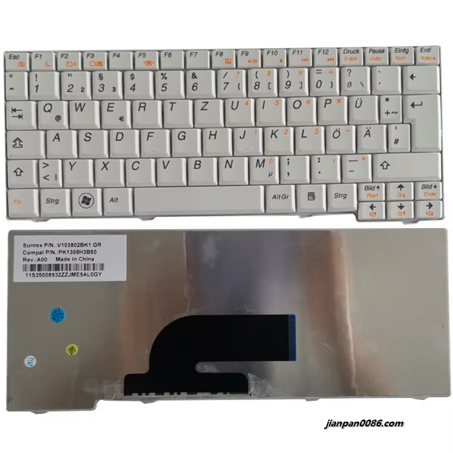 Picture of Oraginal New Germany Language For Lenovo Ideapad S10-2 Black Laptop Keyboard V103802BK1 PK1308H3B50