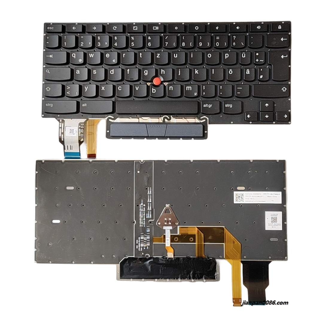 Picture of Oraginal New Germany Layout For Thinkpad Chromer C13 YOGA Grey Backlight With Point Stick Laptop Keyboard 2H-XCLGML70111 SN20X82141 S847