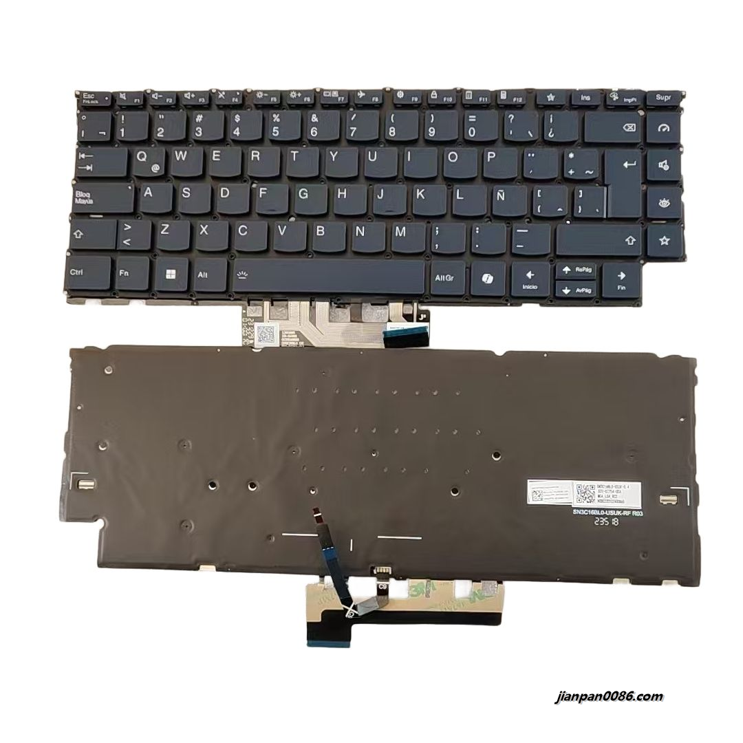 Picture of Original New Latin Layout For Lenovo Yoga9 14 Blue Backlight AI Laptop Keyboard SG-B5840-74A SN21M77488 S421