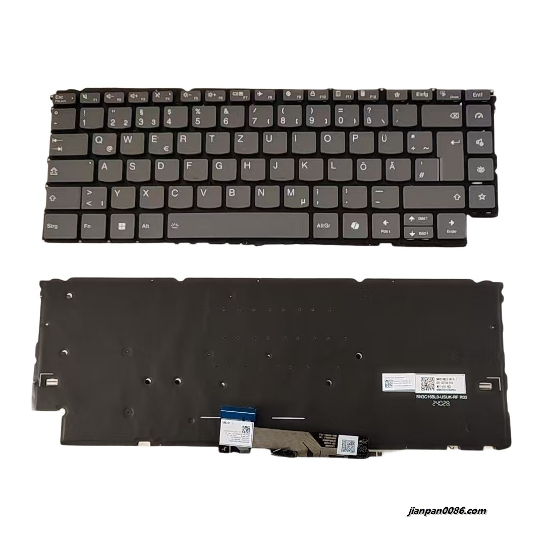 Picture of Original New Germany Layout For Lenovo Yoga9 14 Grey Backlight AI Laptop Keyboard SG-B5830-2DA SN21M77395 S421