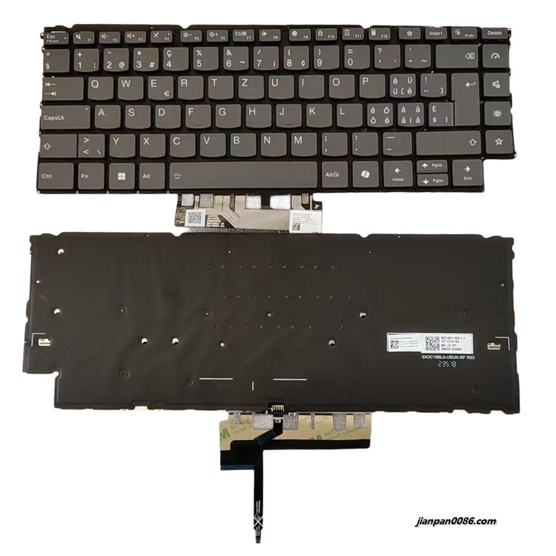 Picture of Original New Swiss Layout For Lenovo YOGA 9 14 Backlight Grey AI Laptop Keyboard SG-B5830-2XA SN21M77423 S421