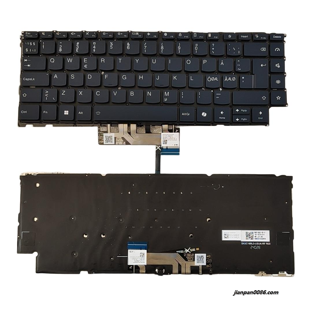 Picture of Original New Denmark Nodic Language For Lenovo Yoga 9 14 Blue Backlight AI Laptop Keyboard SG-B5840-79A SN21M774363 S421