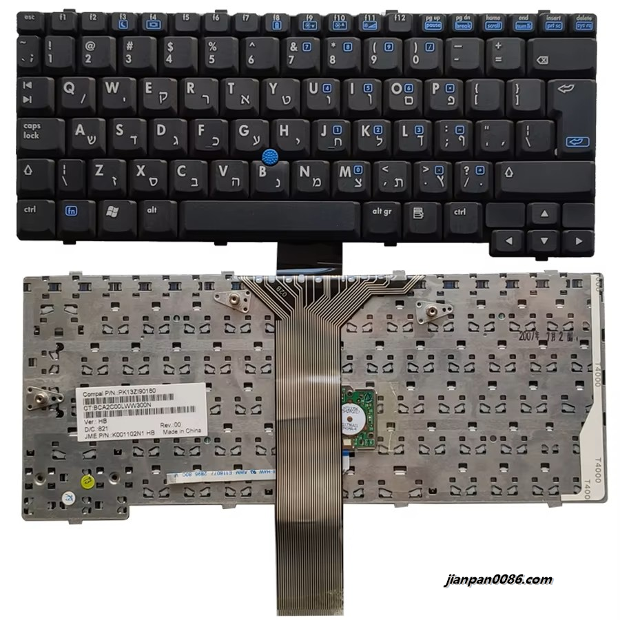 Picture of Original New Hebrew Language For HP NC4200 Black With Point Stick Laptop PK13ZI901802PE53