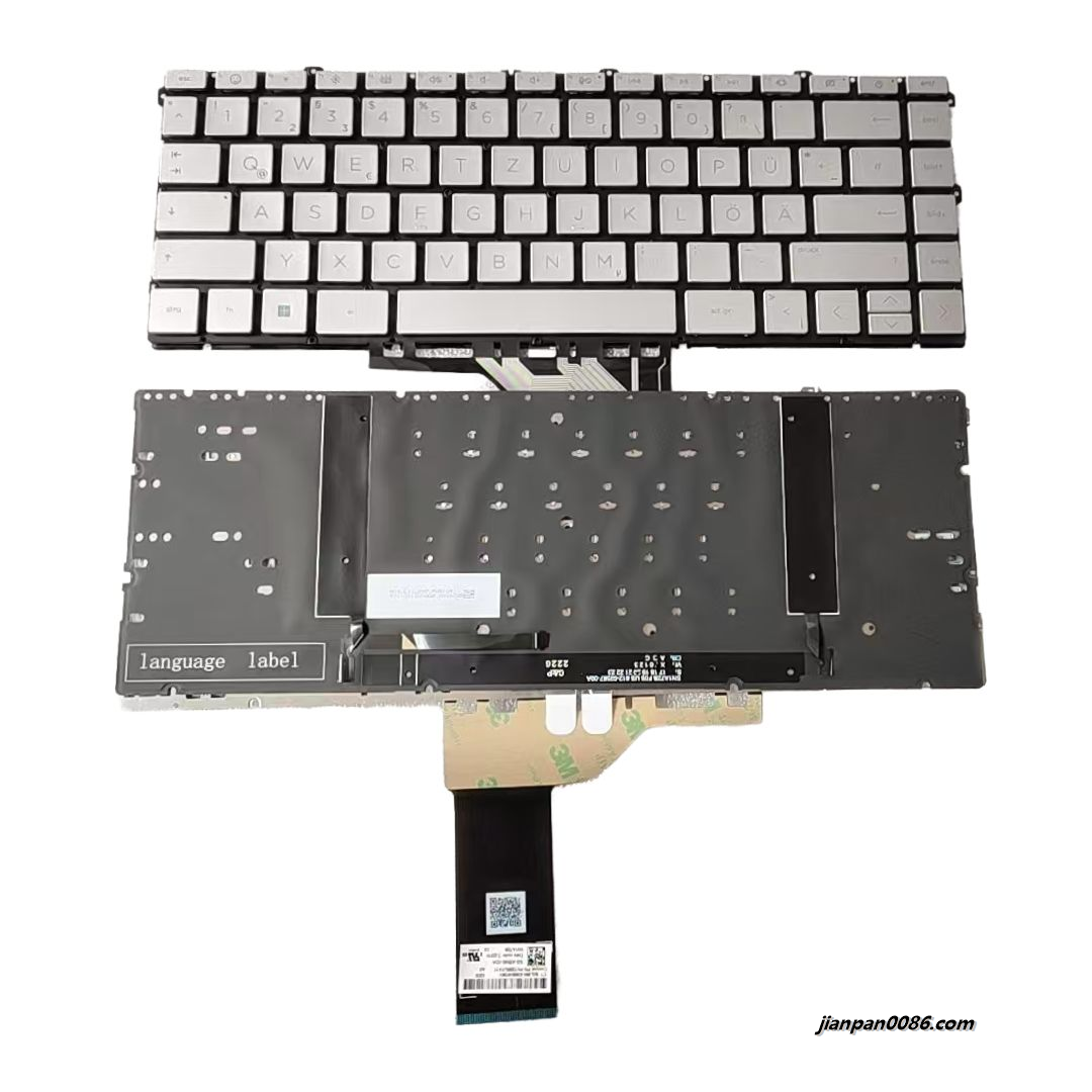 Picture of Original New Germany Layout For HP Envy 16-H Light Golden Backlight Laptop Keyboard SG-A5540-XDA SN1A72B S497
