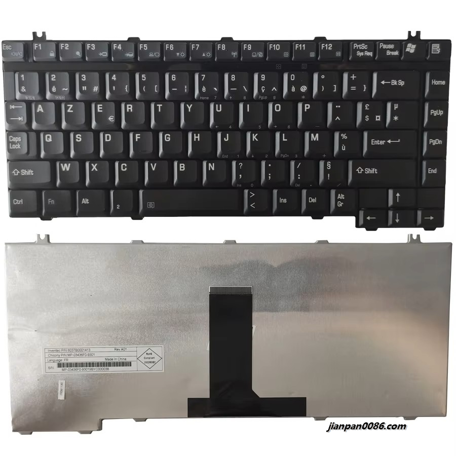 Picture of Original New France Language For Toshiba A10 A15 A25 A35 A40 A45 A50 A60 A65 A70 Black Laptop Keyboard MP03436F09301 1PE11