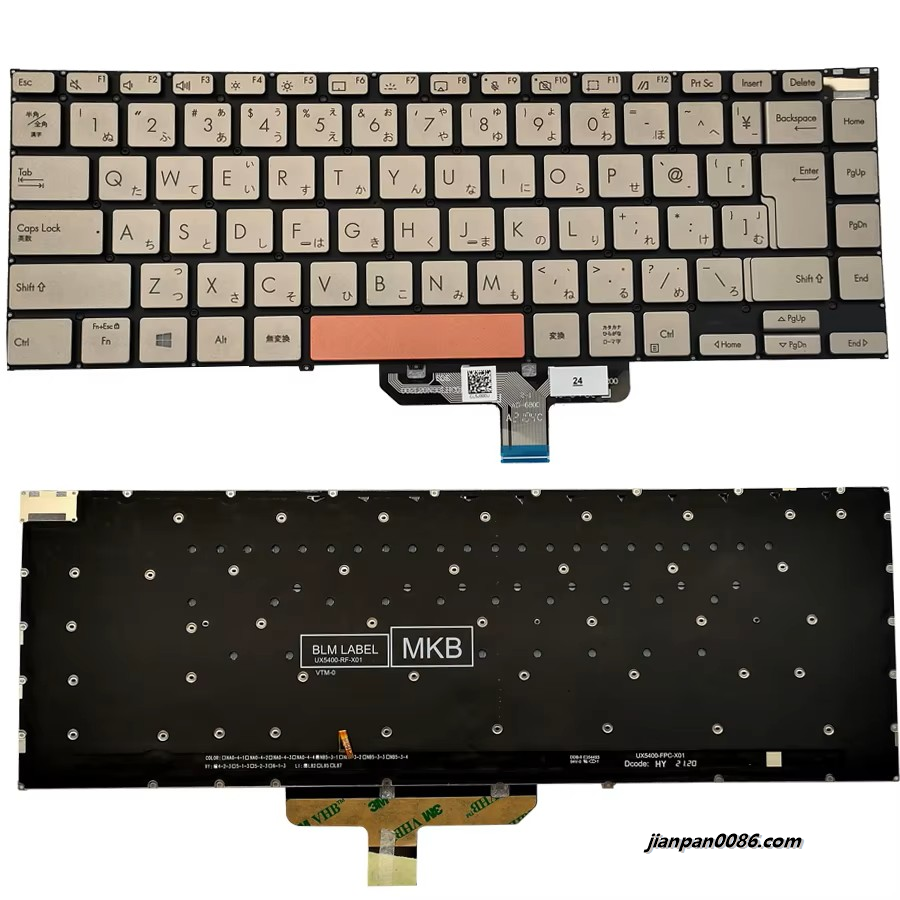 Picture of Original New Japanese Language For Asus Zenbook UX5400 UX5401 Silver Backlight Laptop Keyboard Red Space 3PTDH3544