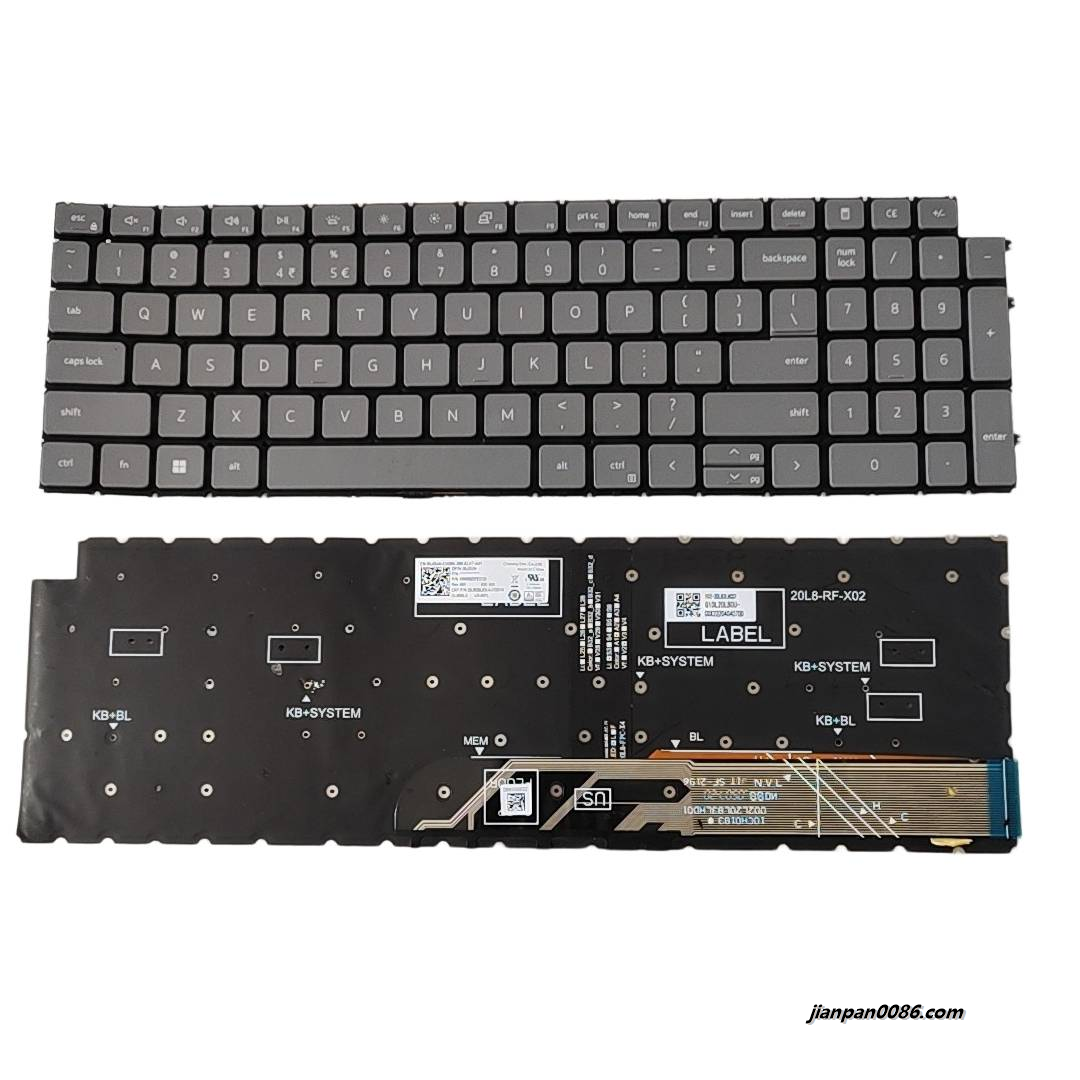 Picture of Original New USI Language For Dell 3520 7590 Grey Backlight Laptop Keyboard DLM20L83U4J7281W DP/N:00JGVH S415