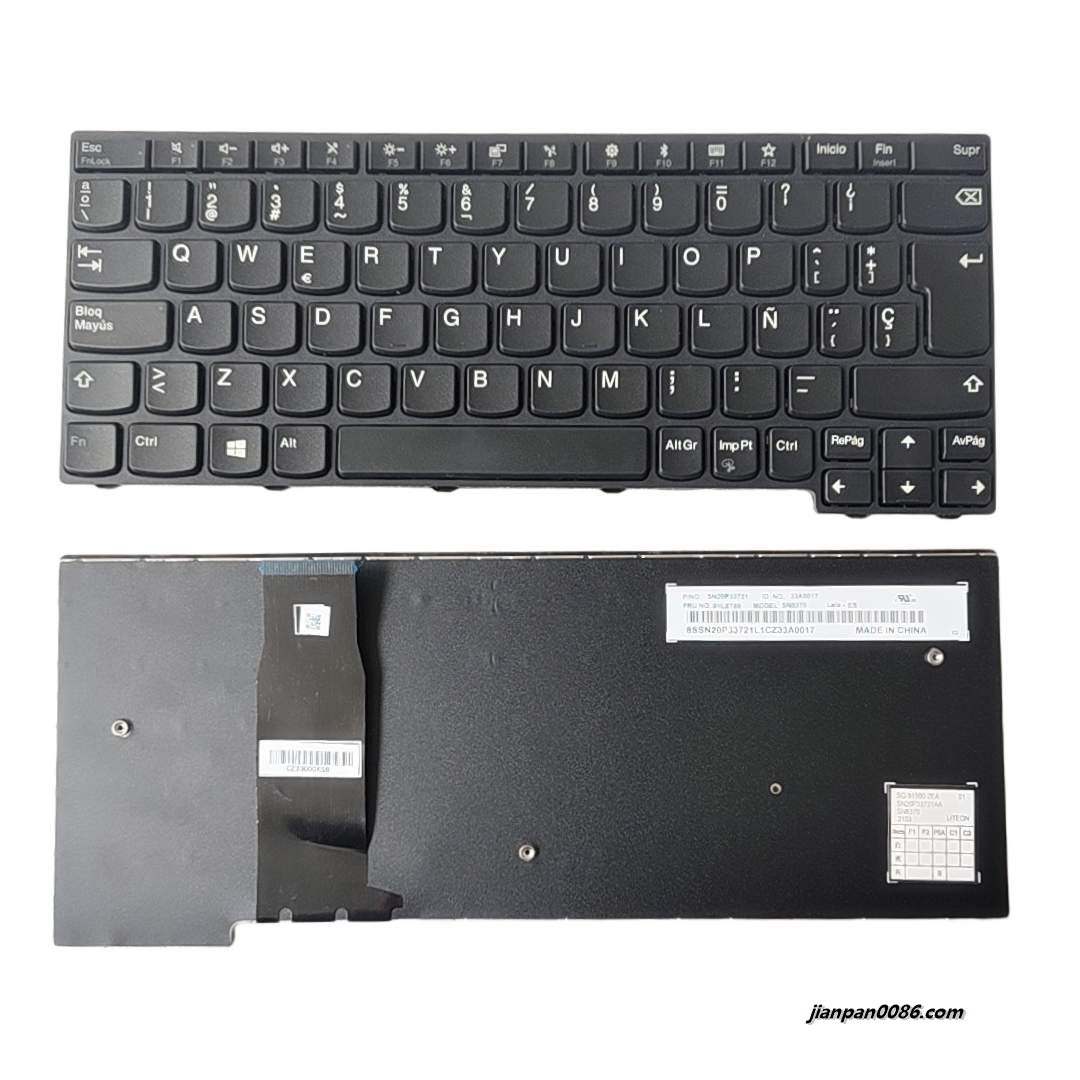 Picture of Original New Spanish Layout  For Lenovo Yoga 11E 5TH Black Laptop Keyboard SG-91500-2EA SN8370 FRU NO.01LX750 S522