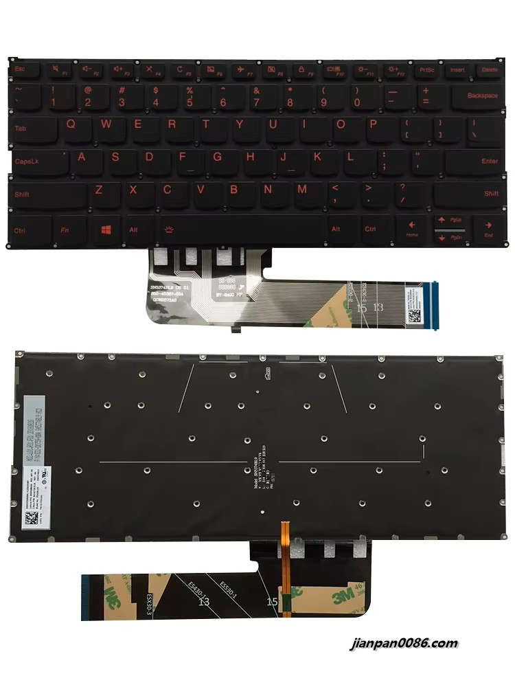 Picture of Original New US For Lenovo Yoga 530-14 530-14IKB Black Backlit(Red Word )Laptop Keyboard SN20S96484 PK131723C00 86PE587